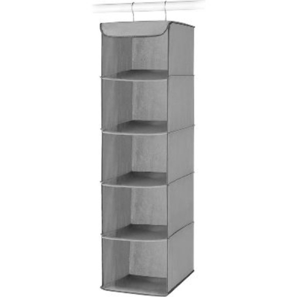 Space-Saving Gray Hanging Closet Organizer